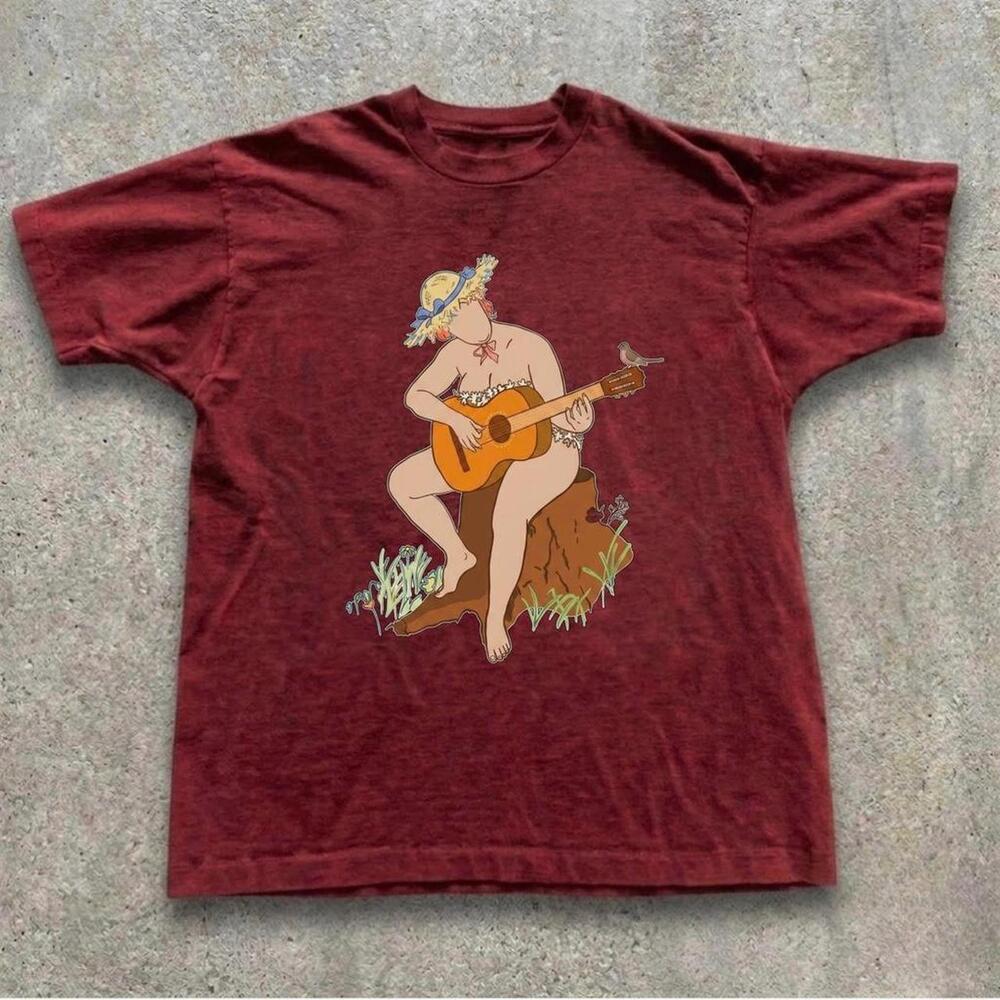 Red Guitar Girl Tee